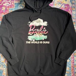 3/50$Barbie Black Hoodie with Pink Logo and Mint Convertible Graphic